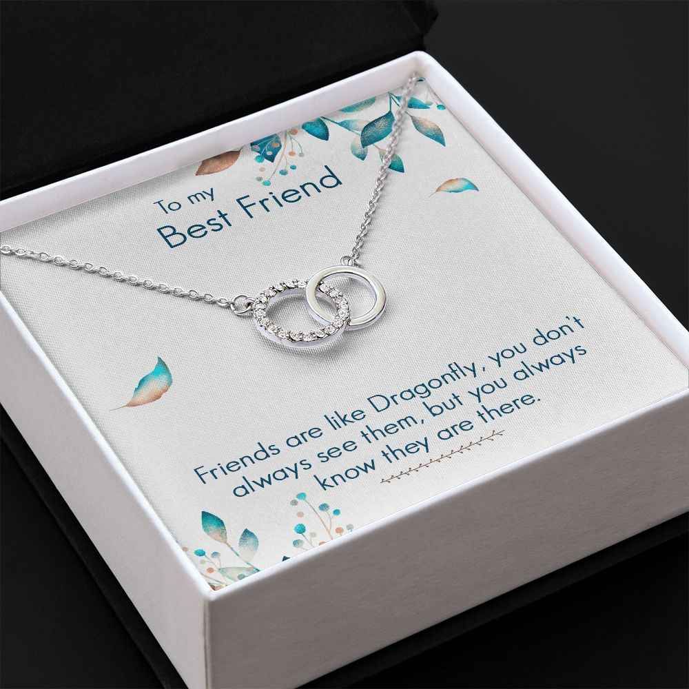 To My Best Friend- Friends are like dragonfly Perfect Pair Necklace