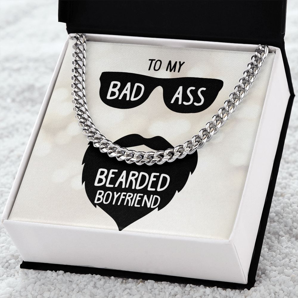 To My Boyfriend- Badass bearded boyfriend Cuban Link Chain - Starshine Box 