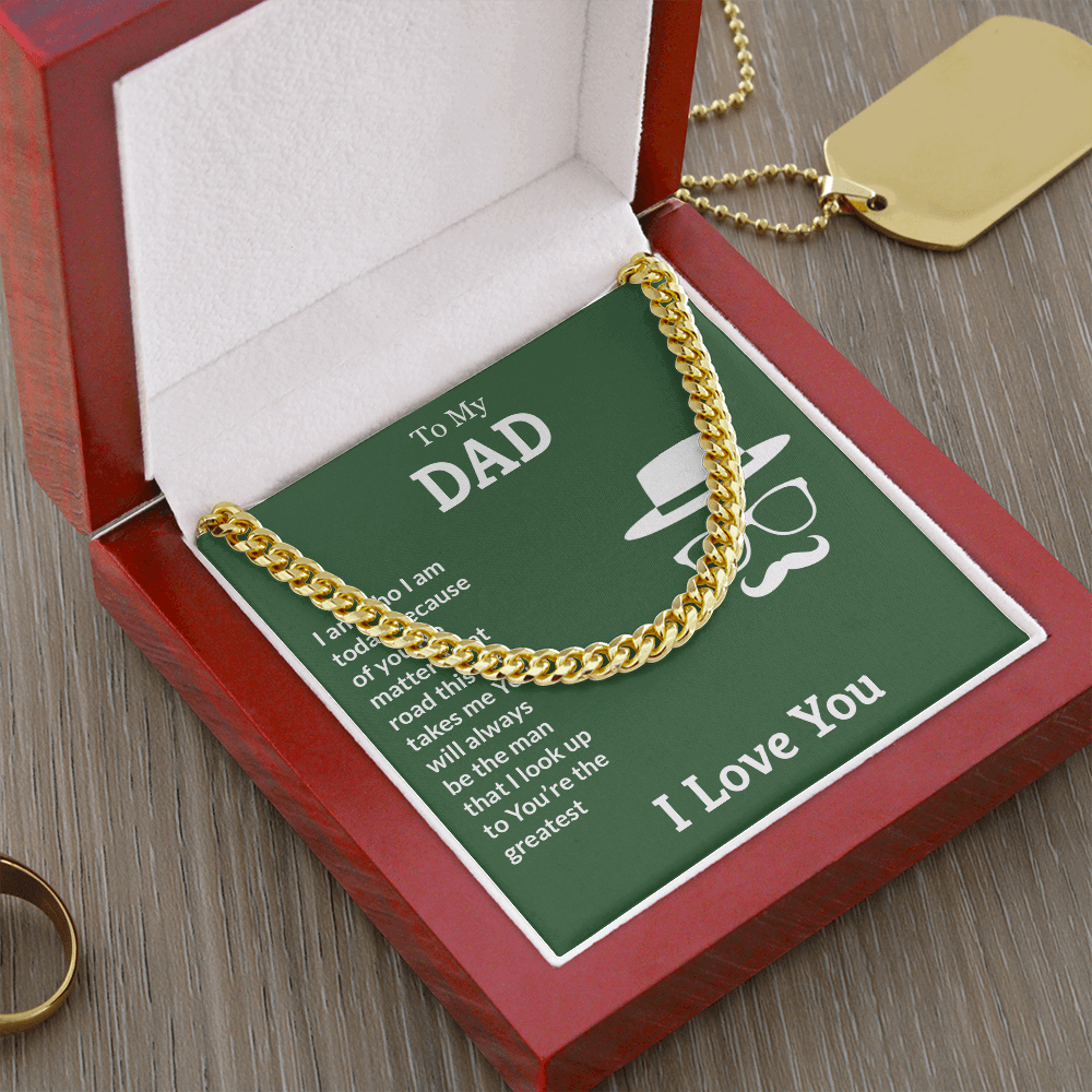 To My Dad- You're the greatest Cubin Link Chain - StarShineBox -