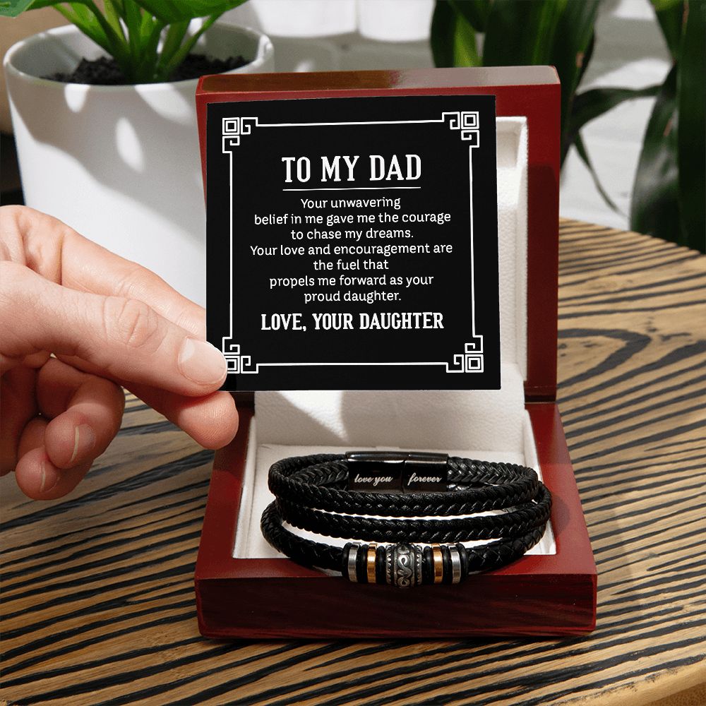 To My Dad- your unwavering belief Love You Forever Bracelet - StarShineBox -