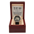 To My Dad - You've held me close when times were tough Men's Openwork Watch With Mahogany Box - StarShineBox -