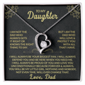 To My Daughter I am not the dad who always gets it right Forever Love Necklace - Starshine Box 