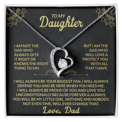 To My Daughter I am not the dad who always gets it right Forever Love Necklace - Starshine Box 