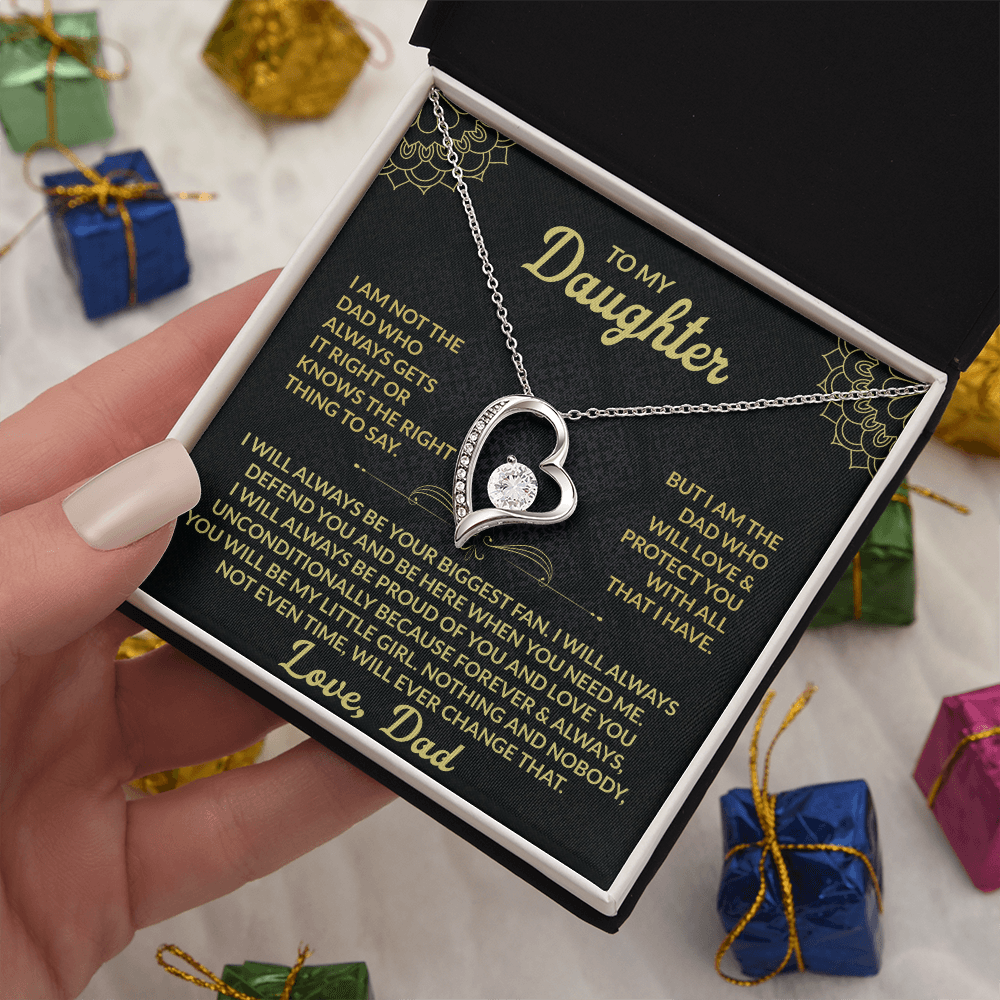 To My Daughter I am not the dad who always gets it right Forever Love Necklace - Starshine Box 