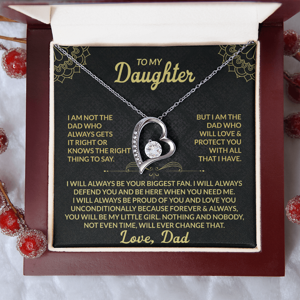 To My Daughter I am not the dad who always gets it right Forever Love Necklace - Starshine Box 