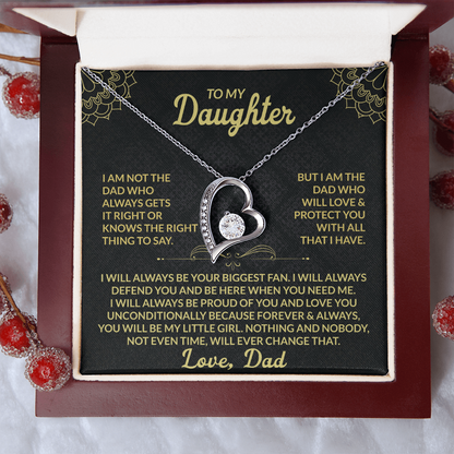 To My Daughter I am not the dad who always gets it right Forever Love Necklace - Starshine Box 
