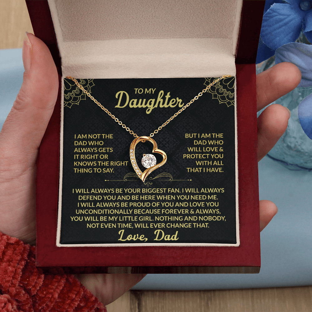 To My Daughter I am not the dad who always gets it right Forever Love Necklace - Starshine Box 