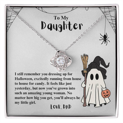 To My Daughter I still remember you dressing up for Halloween Love Knot Necklace - StarShineBox -
