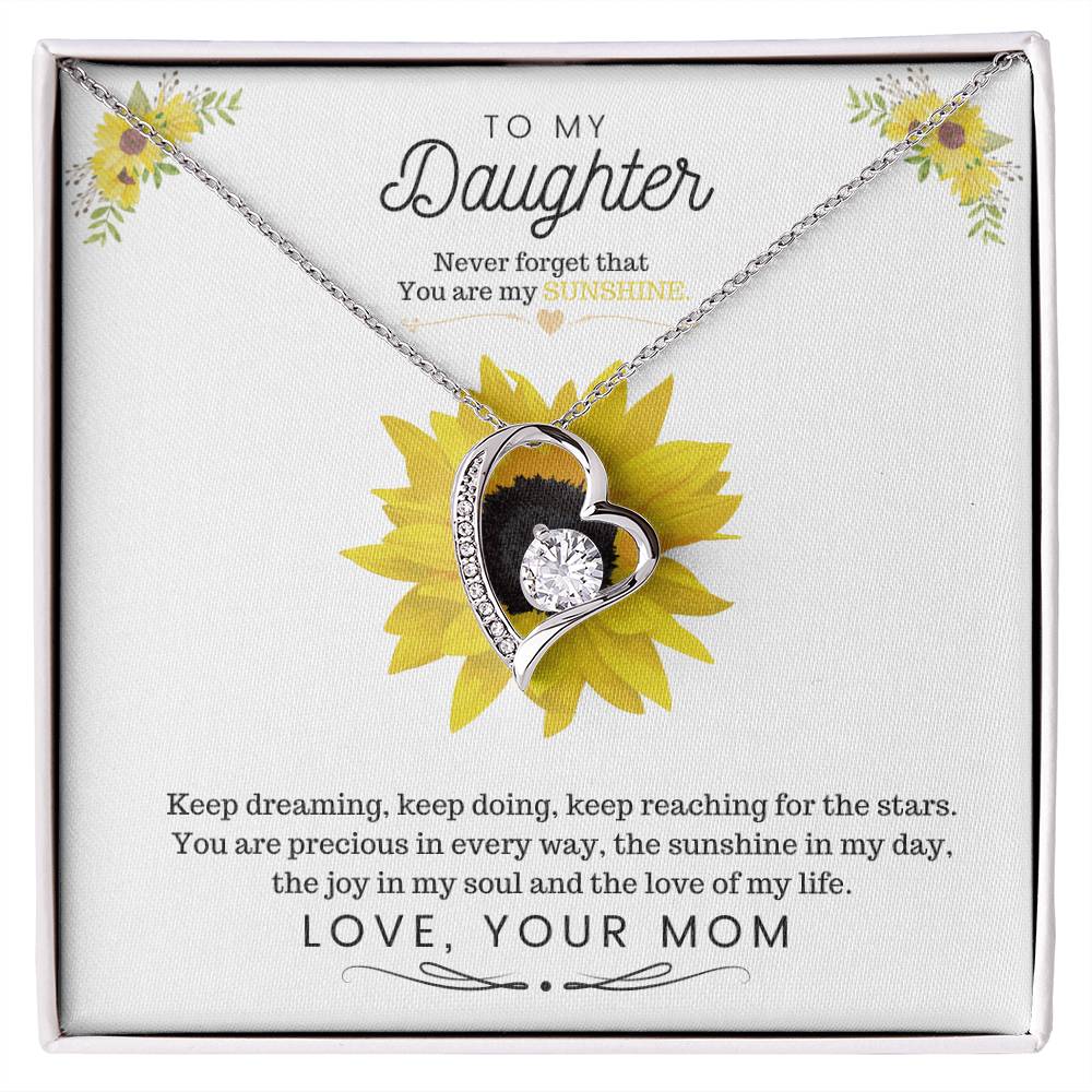 To My Daughter Keep dreaming, keep doing, keep reaching for the stars Forever Love Necklace - StarShineBox -