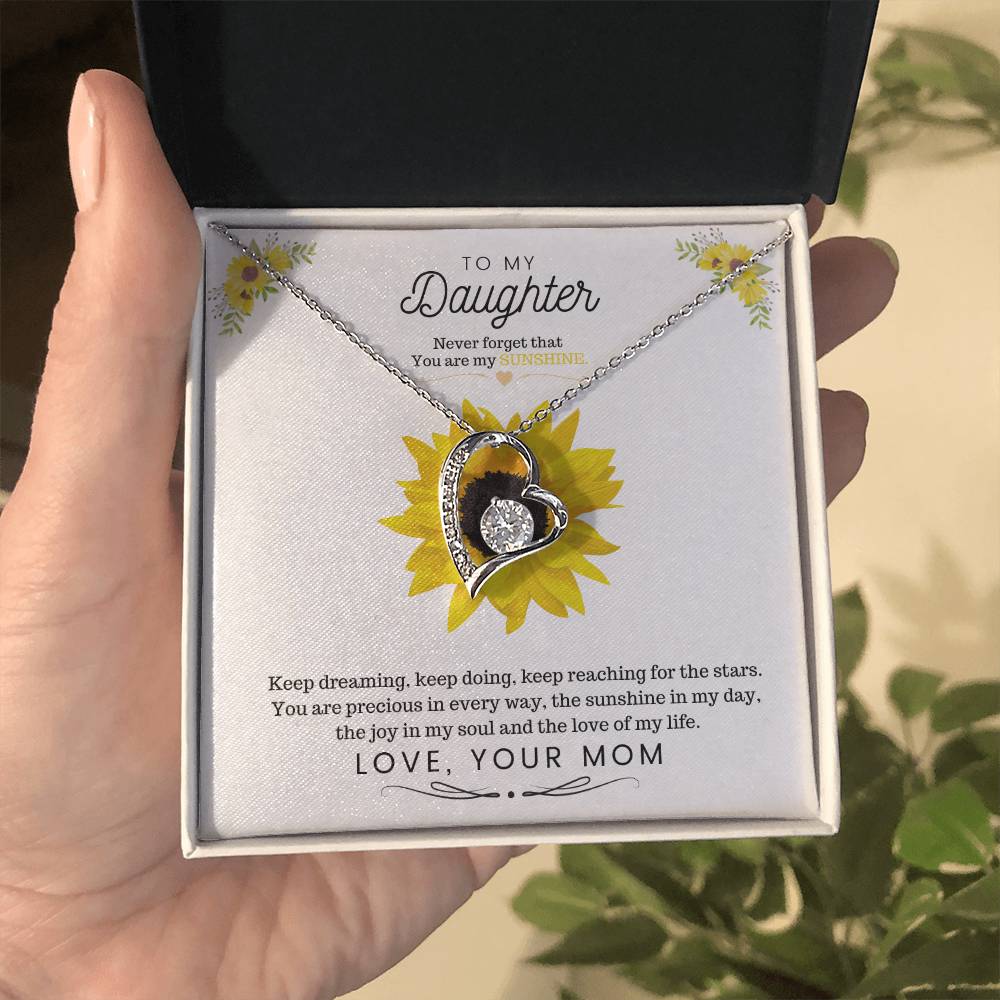 To My Daughter Keep dreaming, keep doing, keep reaching for the stars Forever Love Necklace - StarShineBox -