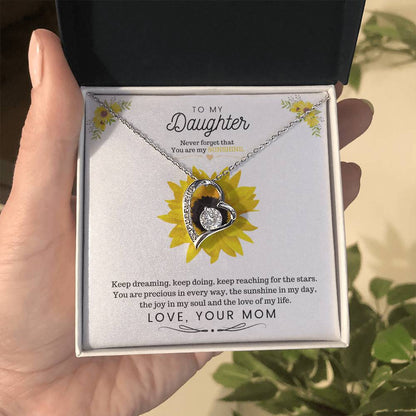To My Daughter Keep dreaming, keep doing, keep reaching for the stars Forever Love Necklace - StarShineBox -
