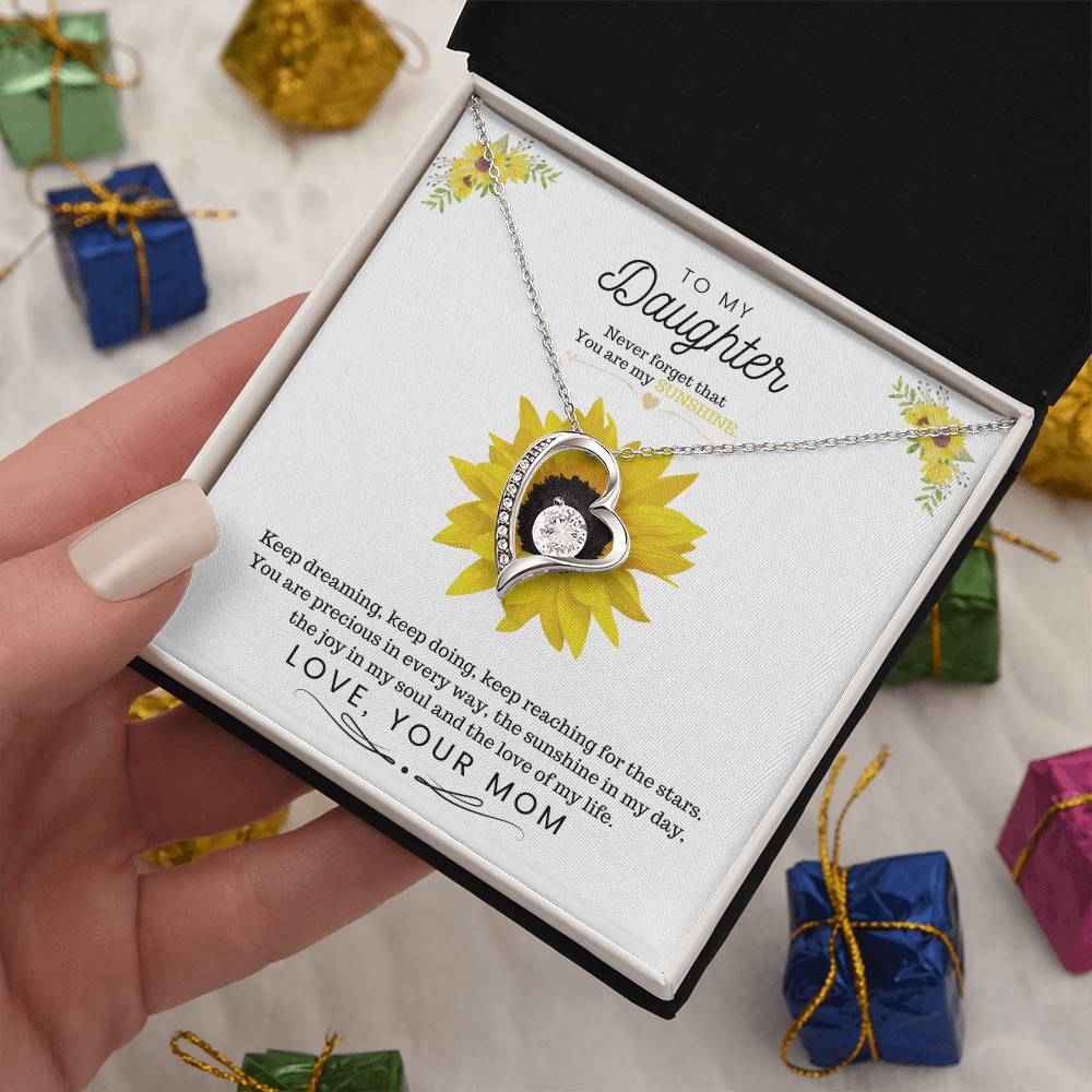 To My Daughter Keep dreaming, keep doing, keep reaching for the stars Forever Love Necklace