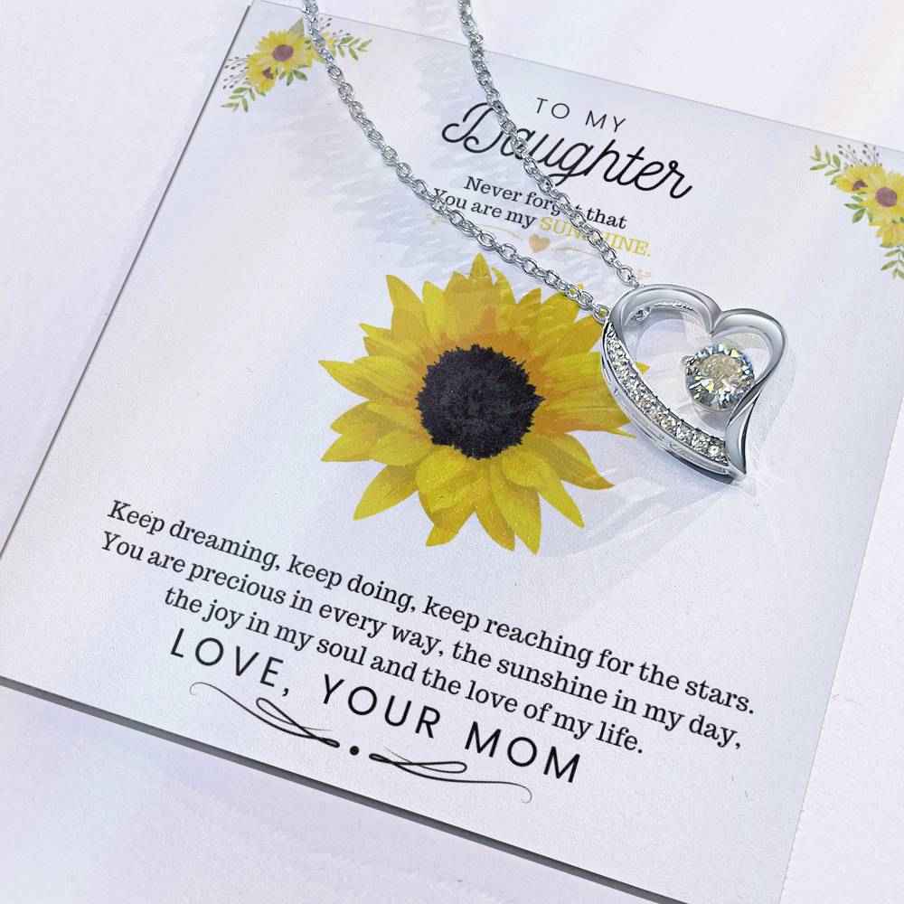 To My Daughter Keep dreaming, keep doing, keep reaching for the stars Forever Love Necklace