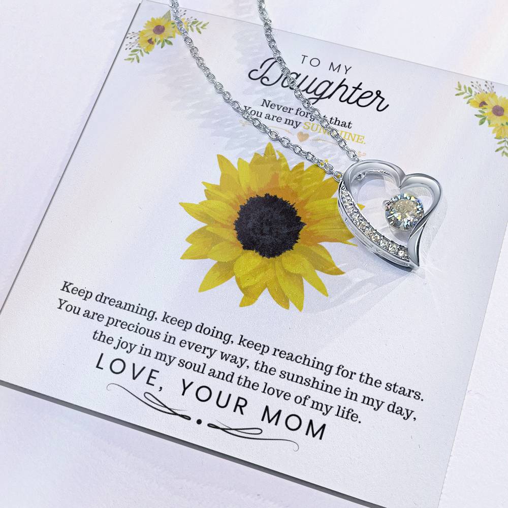 To My Daughter Keep dreaming, keep doing, keep reaching for the stars Forever Love Necklace - StarShineBox -