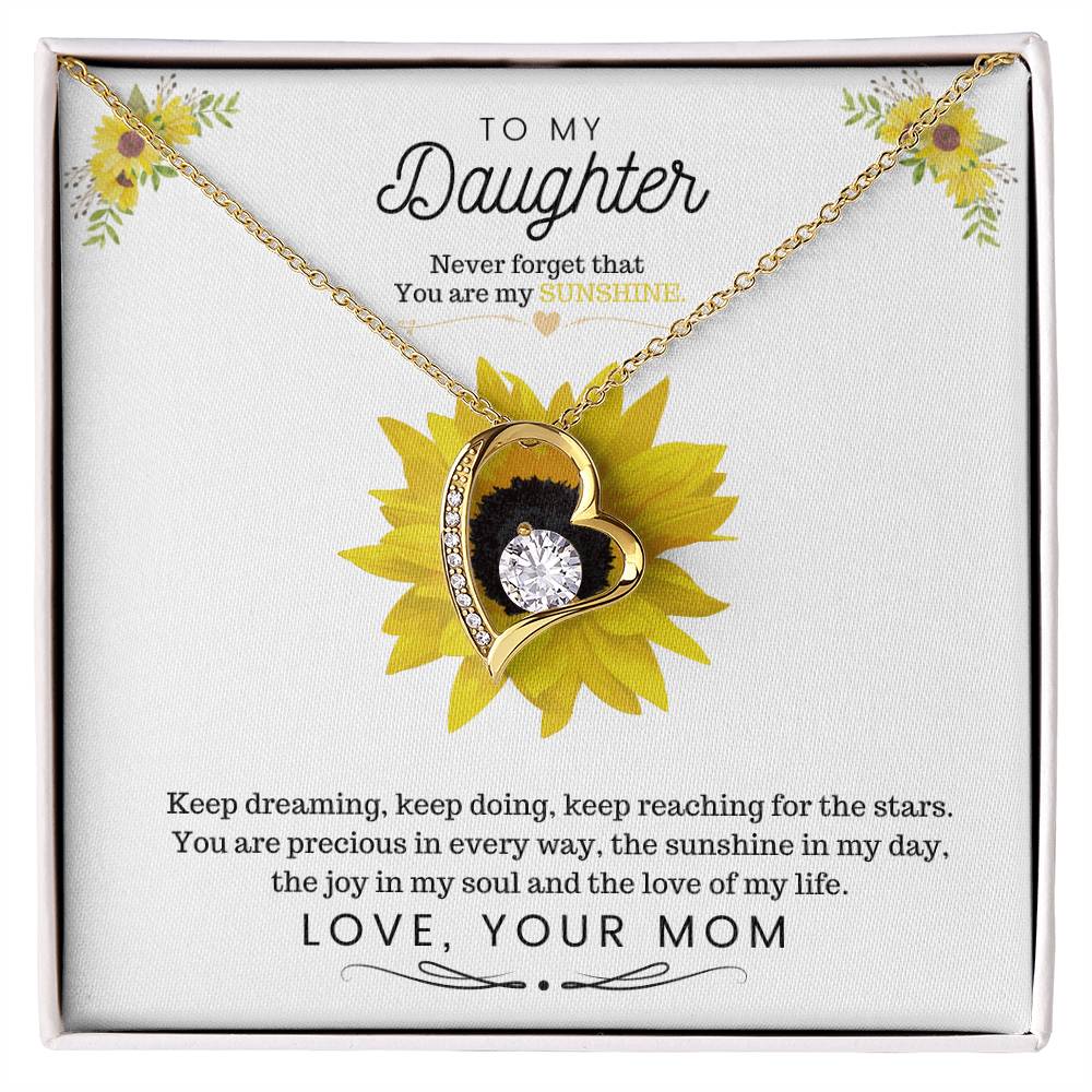 To My Daughter Keep dreaming, keep doing, keep reaching for the stars Forever Love Necklace - StarShineBox -