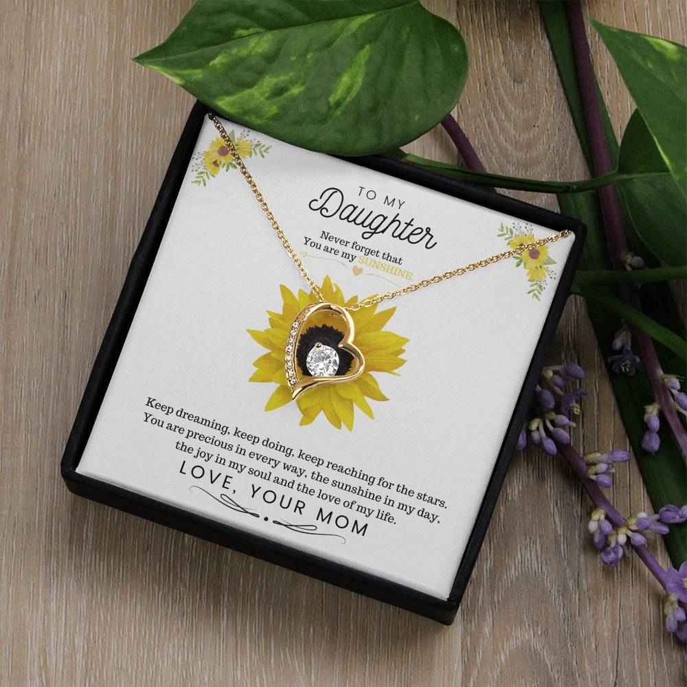 To My Daughter Keep dreaming, keep doing, keep reaching for the stars Forever Love Necklace