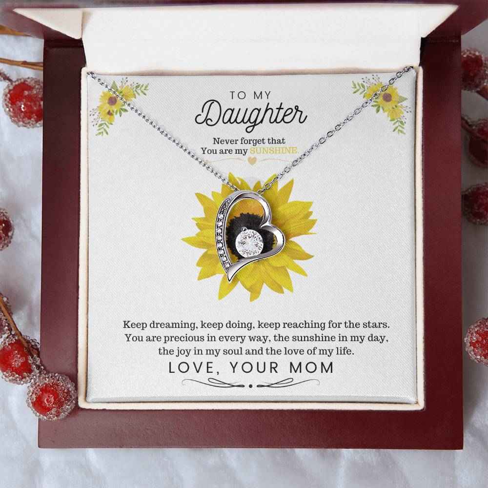To My Daughter Keep dreaming, keep doing, keep reaching for the stars Forever Love Necklace