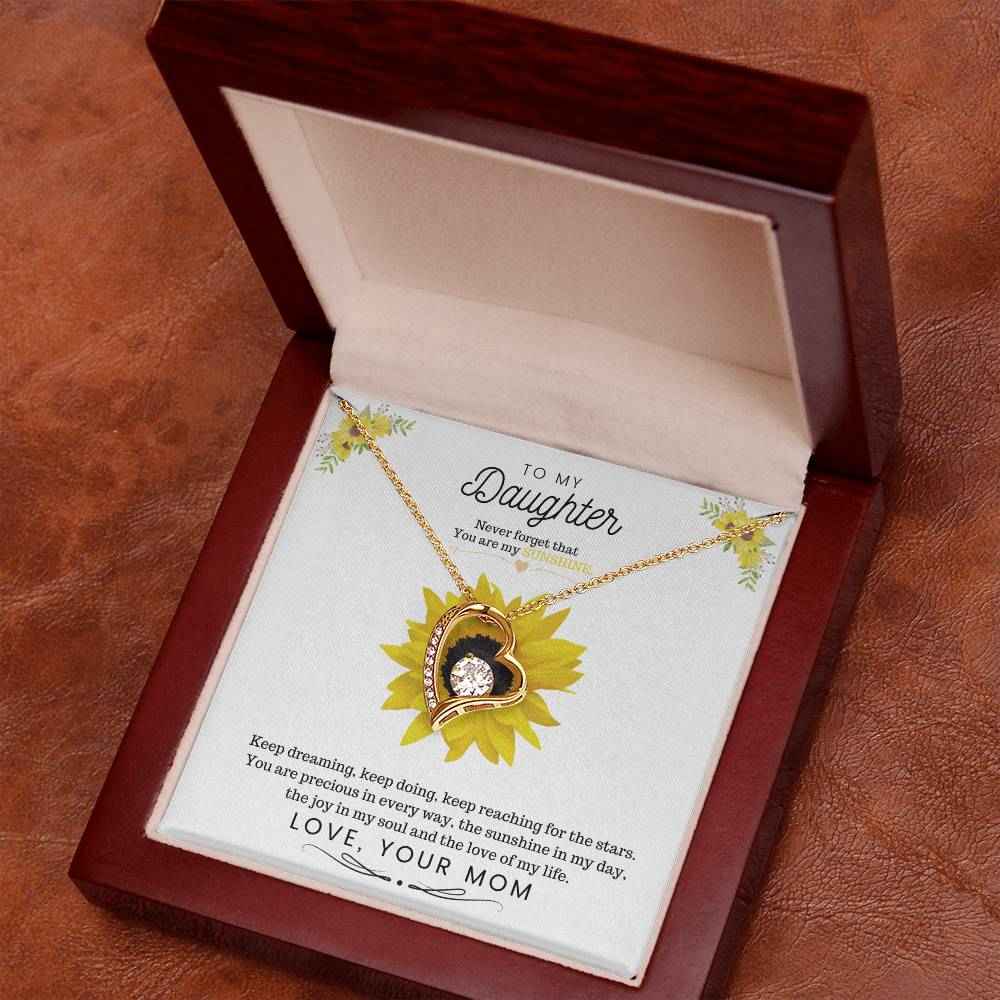 To My Daughter Keep dreaming, keep doing, keep reaching for the stars Forever Love Necklace