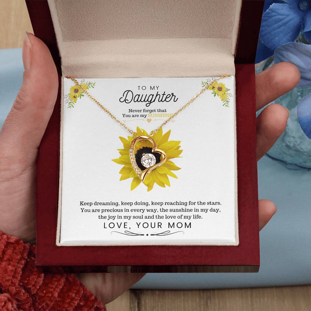 To My Daughter Keep dreaming, keep doing, keep reaching for the stars Forever Love Necklace - StarShineBox -