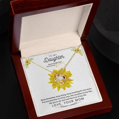 To My Daughter Never Forget That You Are My Sunshine From Mom  Love Knot Necklace - StarShineBox -