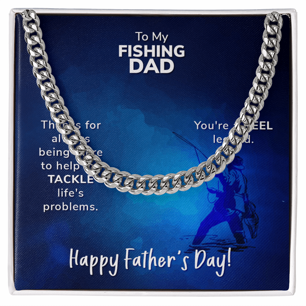To My Fishing Dad- Thanks for always being there Cubin Link Chain - StarShineBox -
