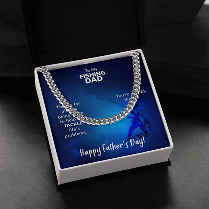 To My Fishing Dad- Thanks for always being there Cubin Link Chain - StarShineBox -