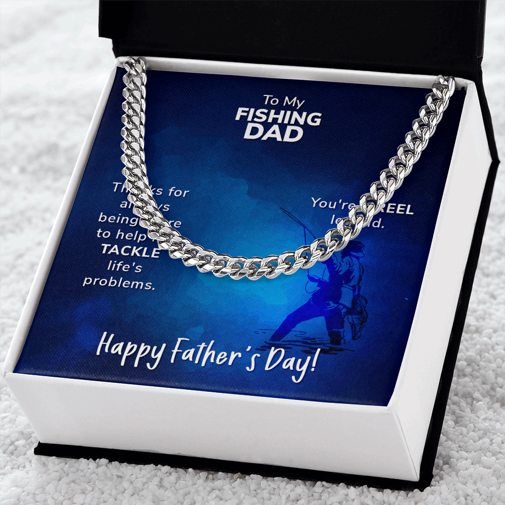 To My Fishing Dad- Thanks for always being there Cubin Link Chain - Starshine Box 