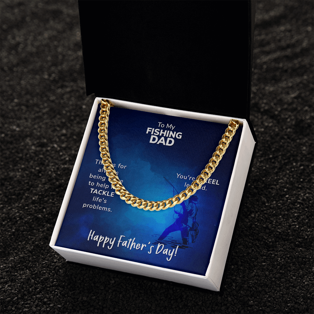 To My Fishing Dad- Thanks for always being there Cubin Link Chain - Starshine Box 