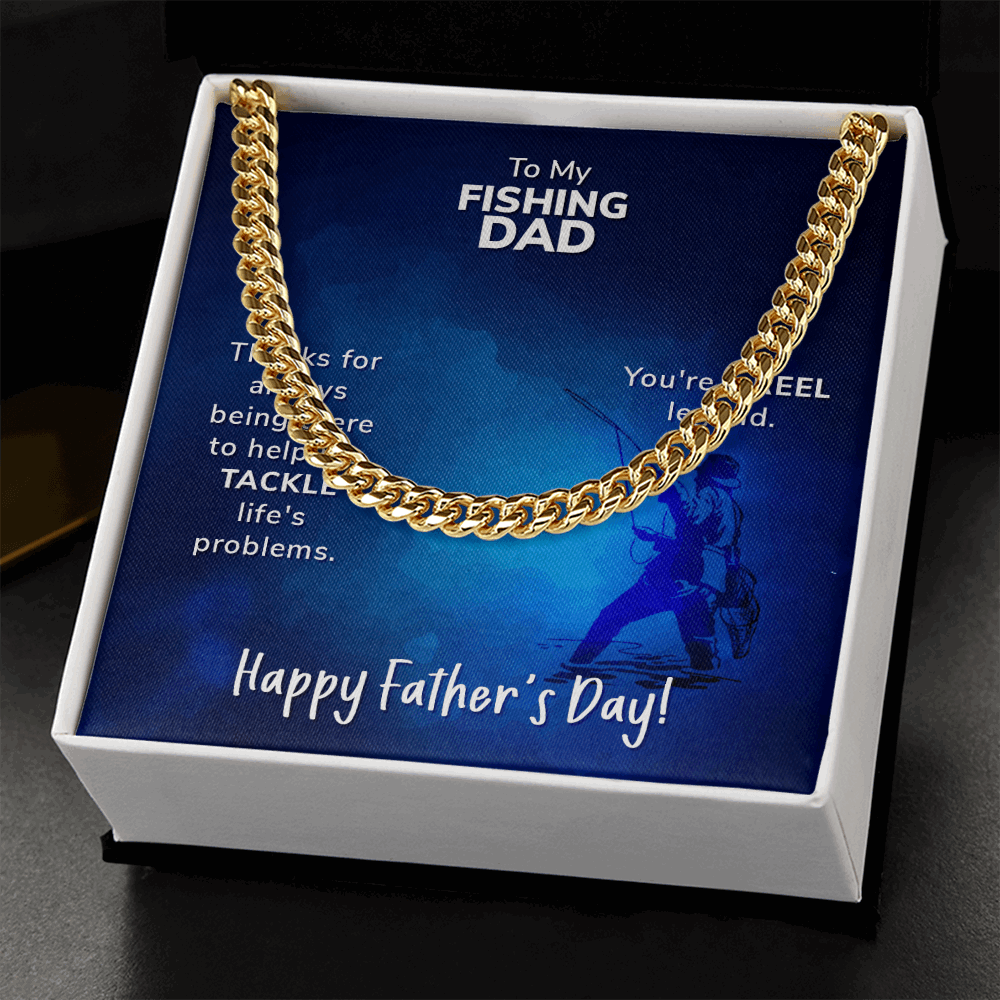 To My Fishing Dad- Thanks for always being there Cubin Link Chain - Starshine Box 