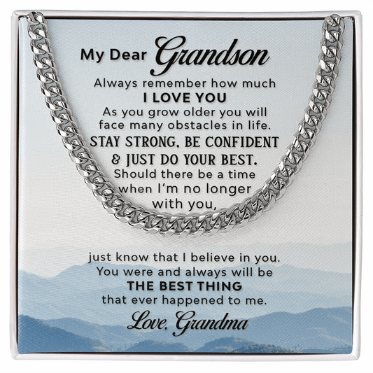 To My Grandson - Always remember how much I love you Cuban Link Chain - Starshine Box 