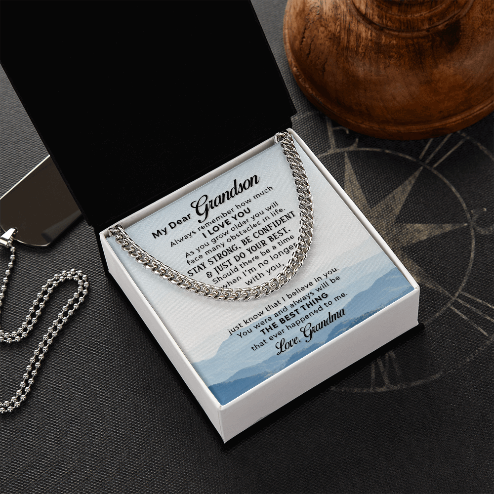 To My Grandson - Always remember how much I love you Cuban Link Chain - Starshine Box 