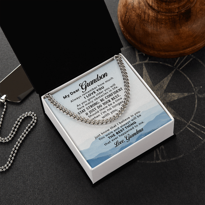 To My Grandson - Always remember how much I love you Cuban Link Chain - Starshine Box 