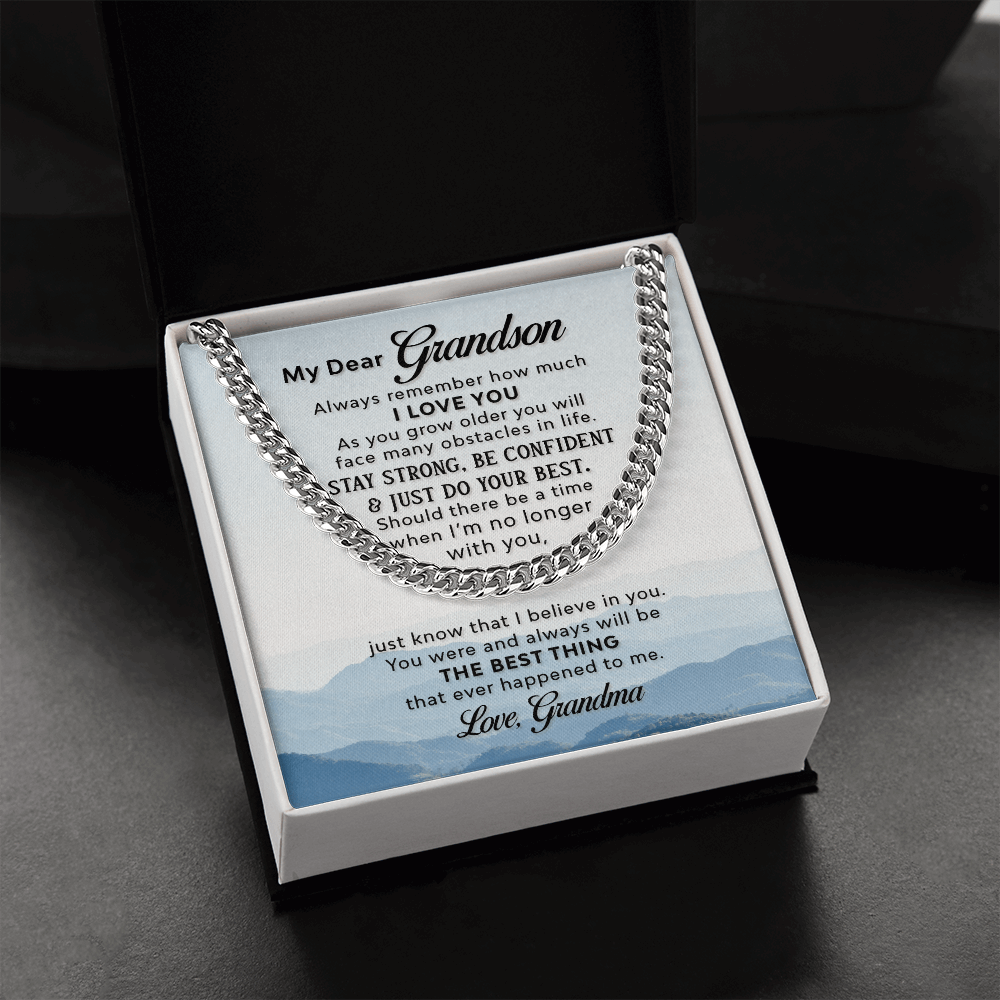 To My Grandson - Always remember how much I love you Cuban Link Chain - Starshine Box 