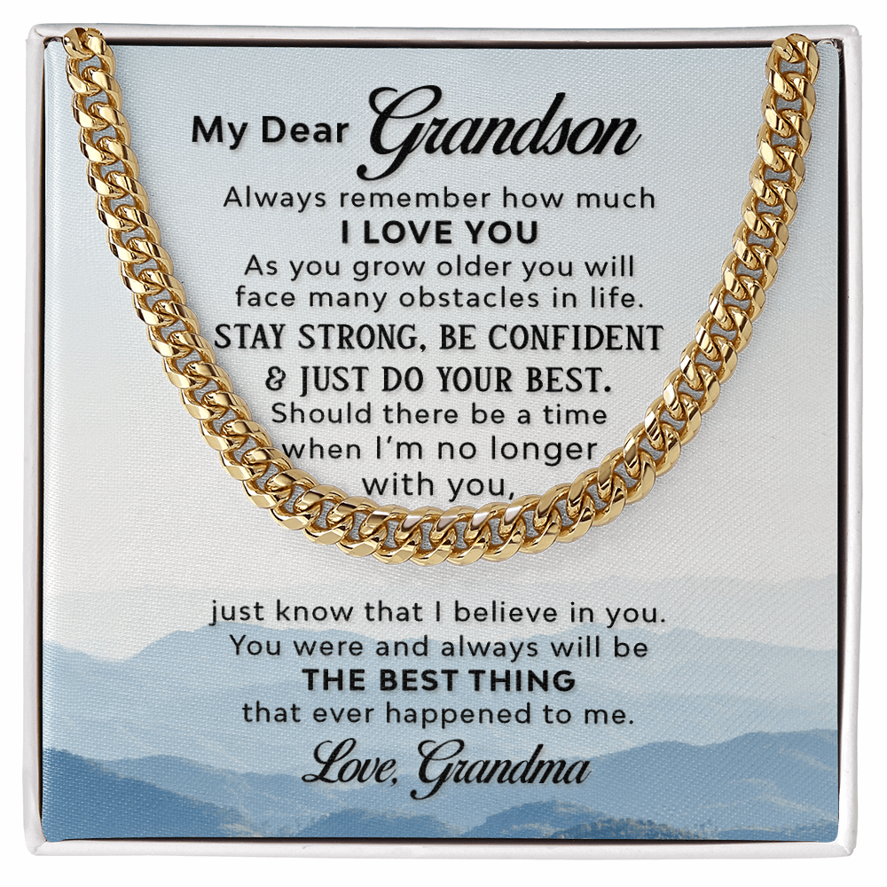 To My Grandson - Always remember how much I love you Cuban Link Chain - Starshine Box 