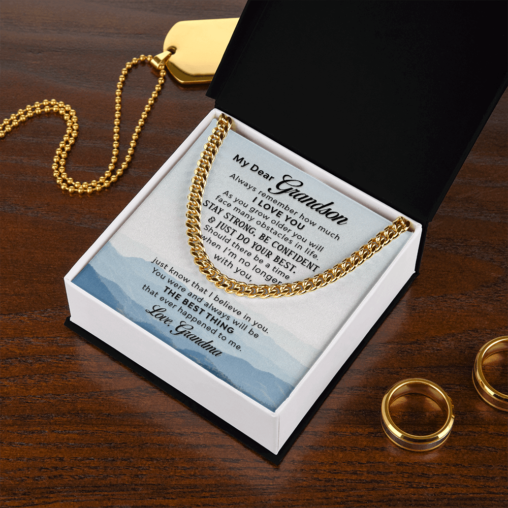 To My Grandson - Always remember how much I love you Cuban Link Chain - Starshine Box 