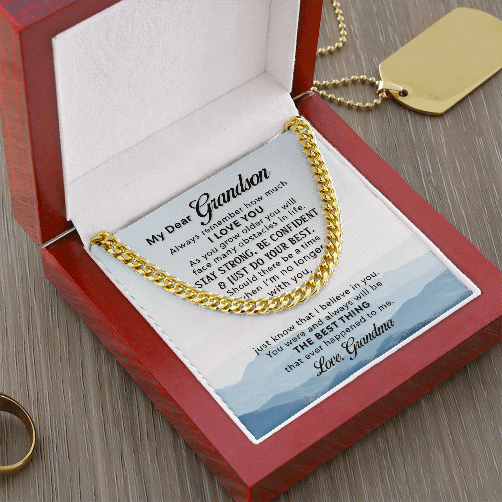 To My Grandson - Always remember how much I love you Cuban Link Chain - Starshine Box 