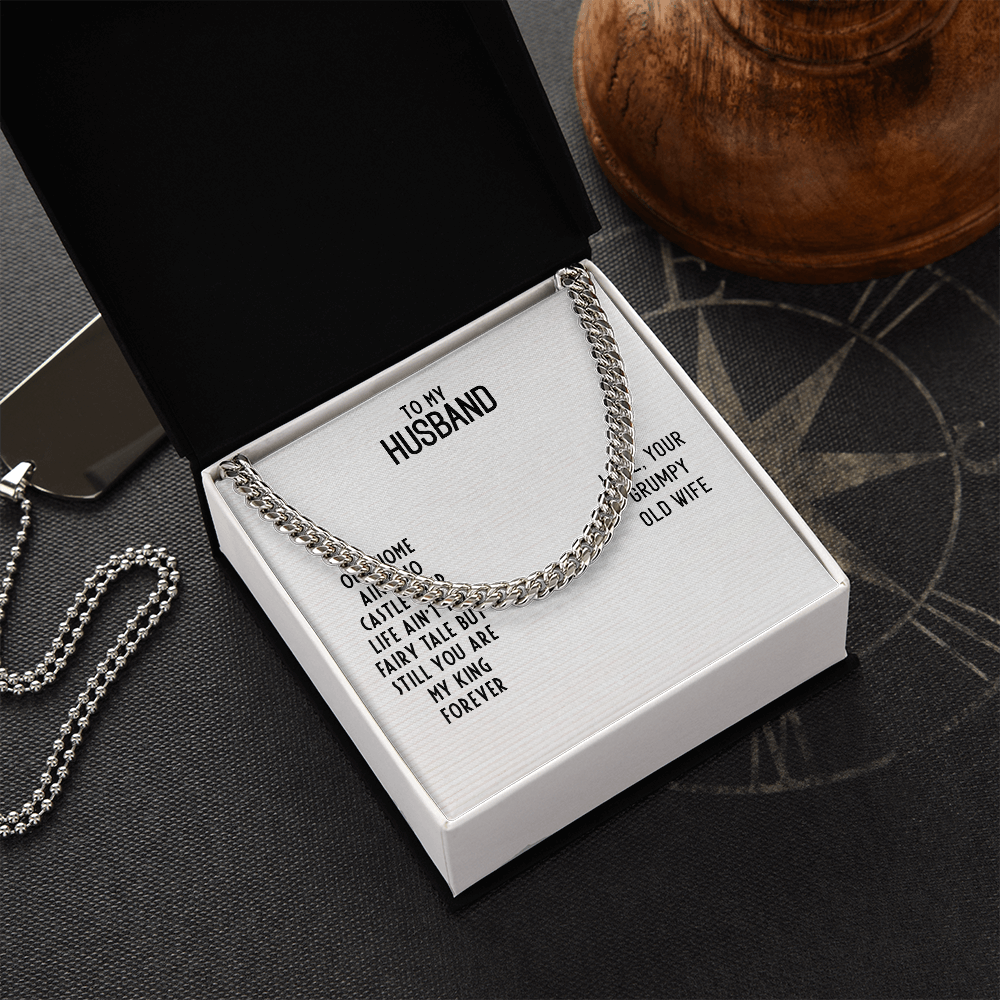 To My Husband-OUR HOME AIN'T NO CASTLE Cubin Link Chain - StarShineBox -