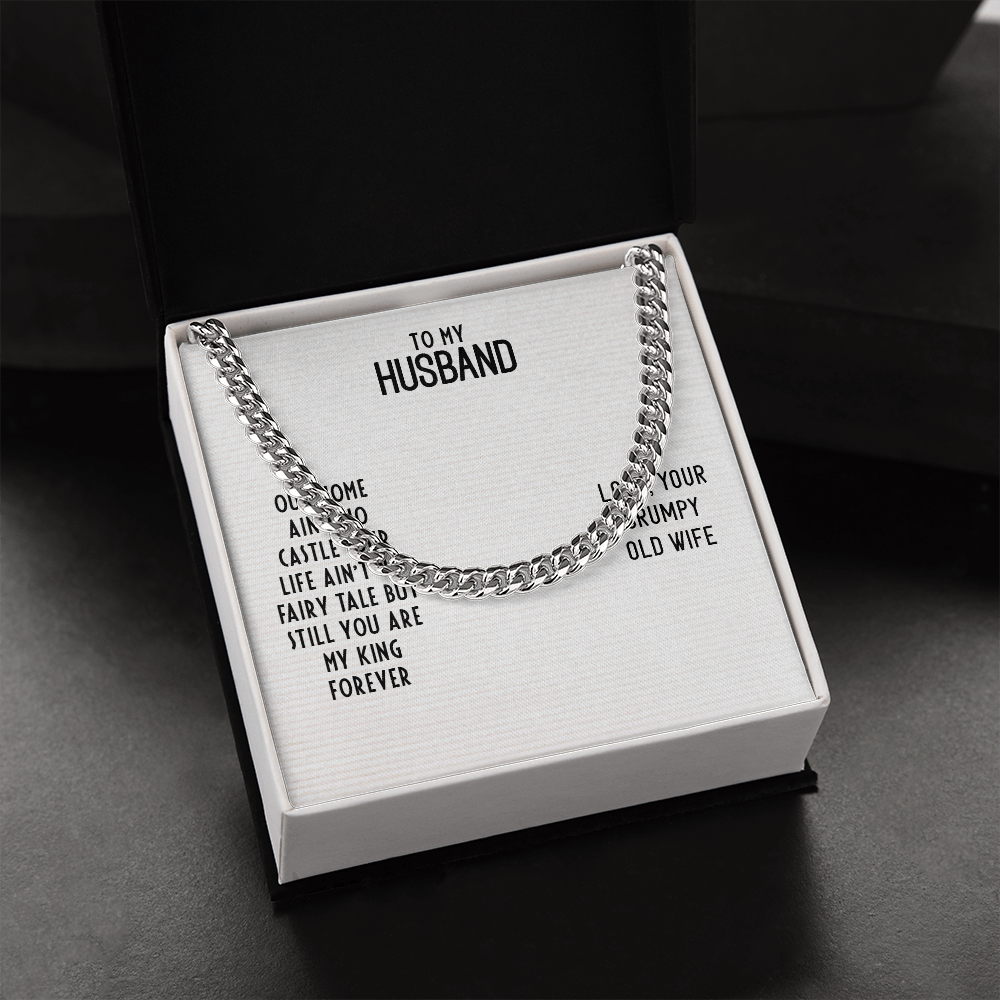 To My Husband-OUR HOME AIN'T NO CASTLE Cubin Link Chain - StarShineBox -