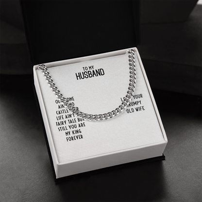 To My Husband-OUR HOME AIN'T NO CASTLE Cubin Link Chain - StarShineBox -
