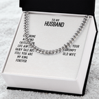To My Husband-OUR HOME AIN'T NO CASTLE Cubin Link Chain - StarShineBox -