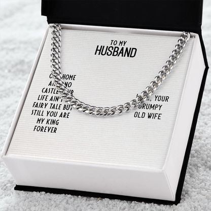 To My Husband-OUR HOME AIN'T NO CASTLE Cubin Link Chain - StarShineBox -