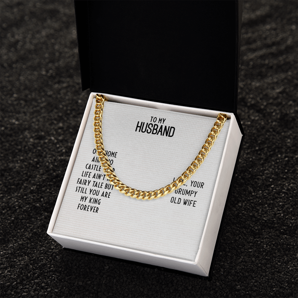 To My Husband-OUR HOME AIN'T NO CASTLE Cubin Link Chain - StarShineBox -