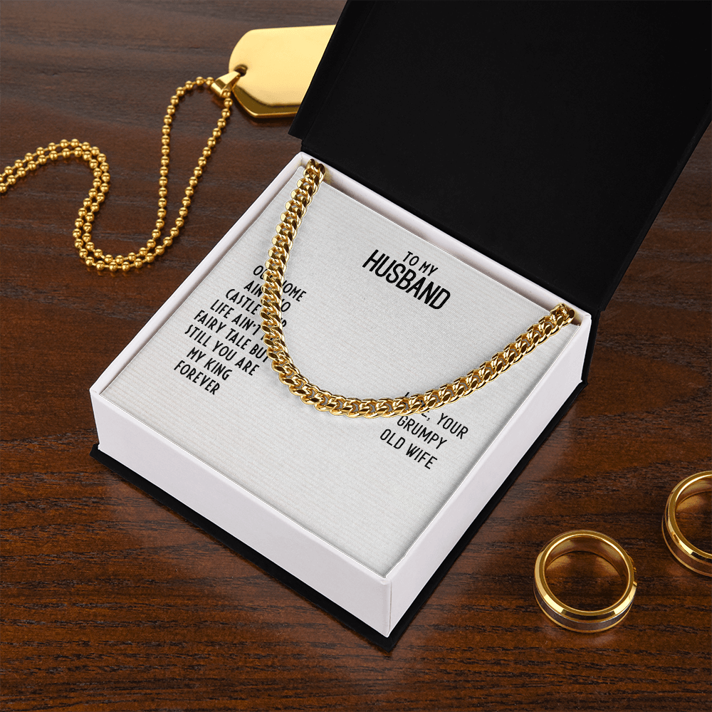 To My Husband-OUR HOME AIN'T NO CASTLE Cubin Link Chain - StarShineBox -