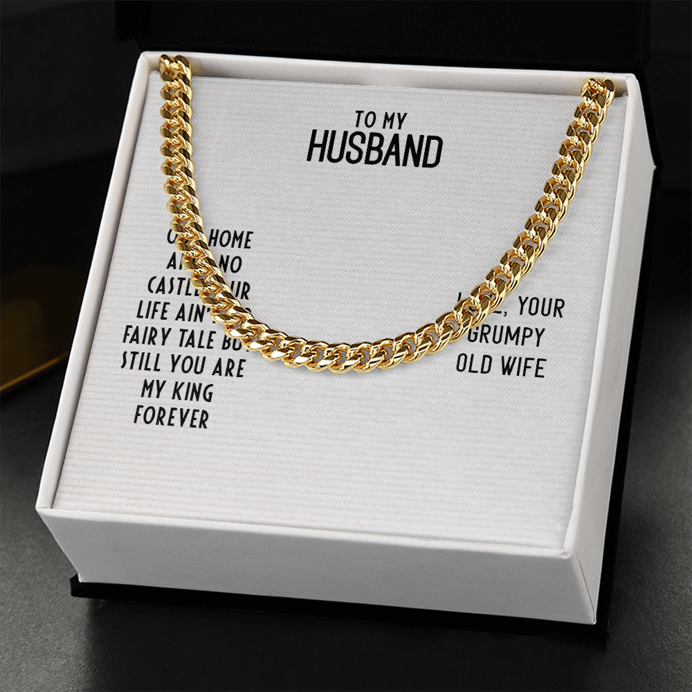To My Husband-OUR HOME AIN'T NO CASTLE Cubin Link Chain - StarShineBox -