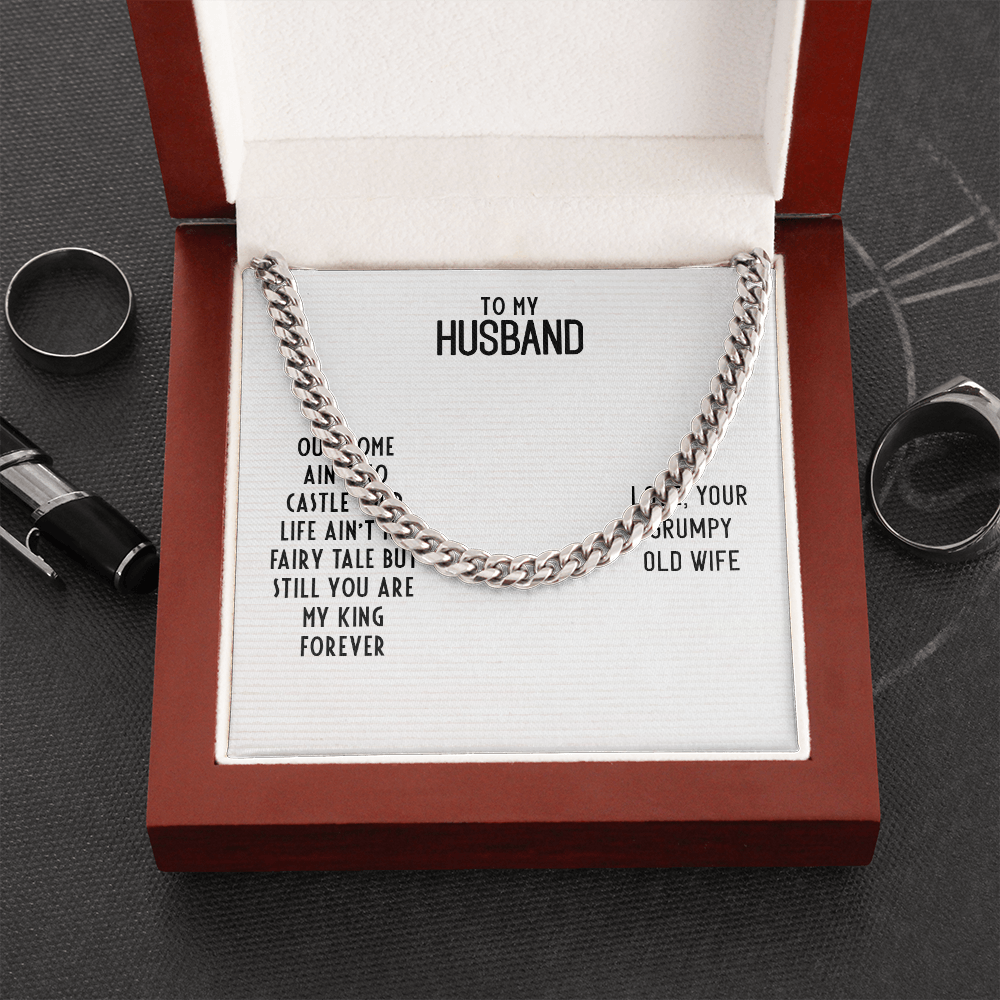 To My Husband-OUR HOME AIN'T NO CASTLE Cubin Link Chain - StarShineBox -