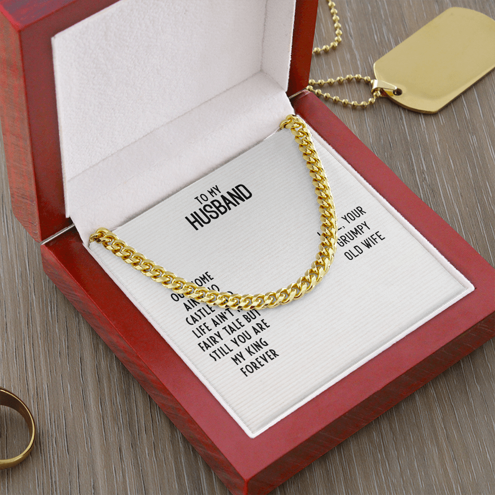 To My Husband-OUR HOME AIN'T NO CASTLE Cubin Link Chain - StarShineBox -