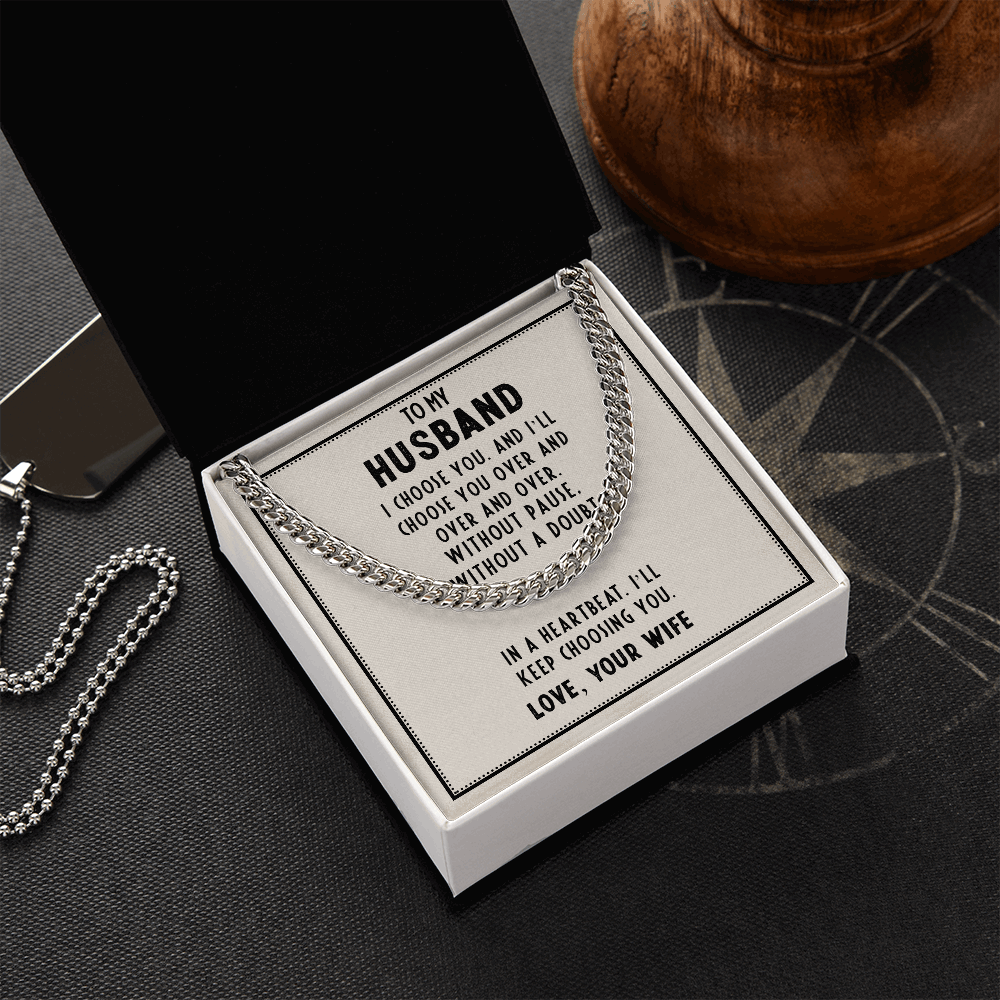 To My Husband- I choose you Cubin Link Chain - StarShineBox -