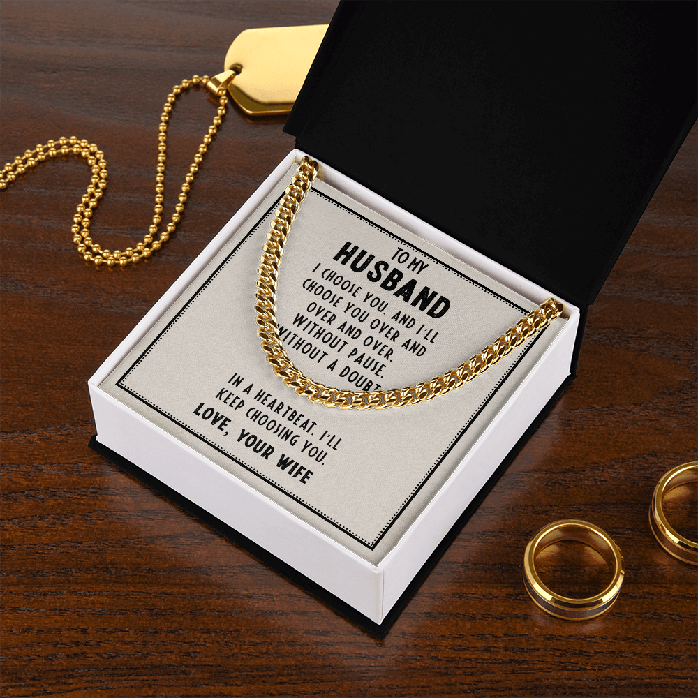 To My Husband- I choose you Cubin Link Chain - StarShineBox -