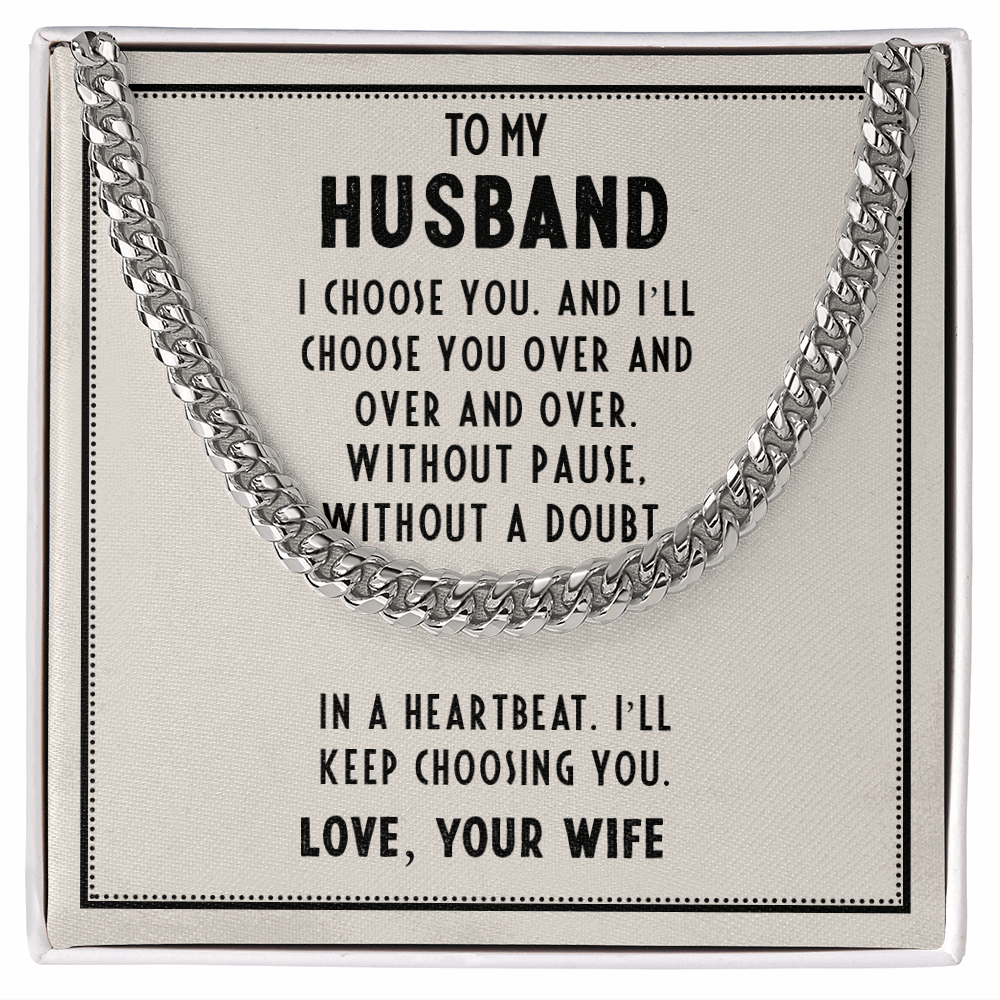 To My Husband- I choose you Cubin Link Chain - Starshine Box 