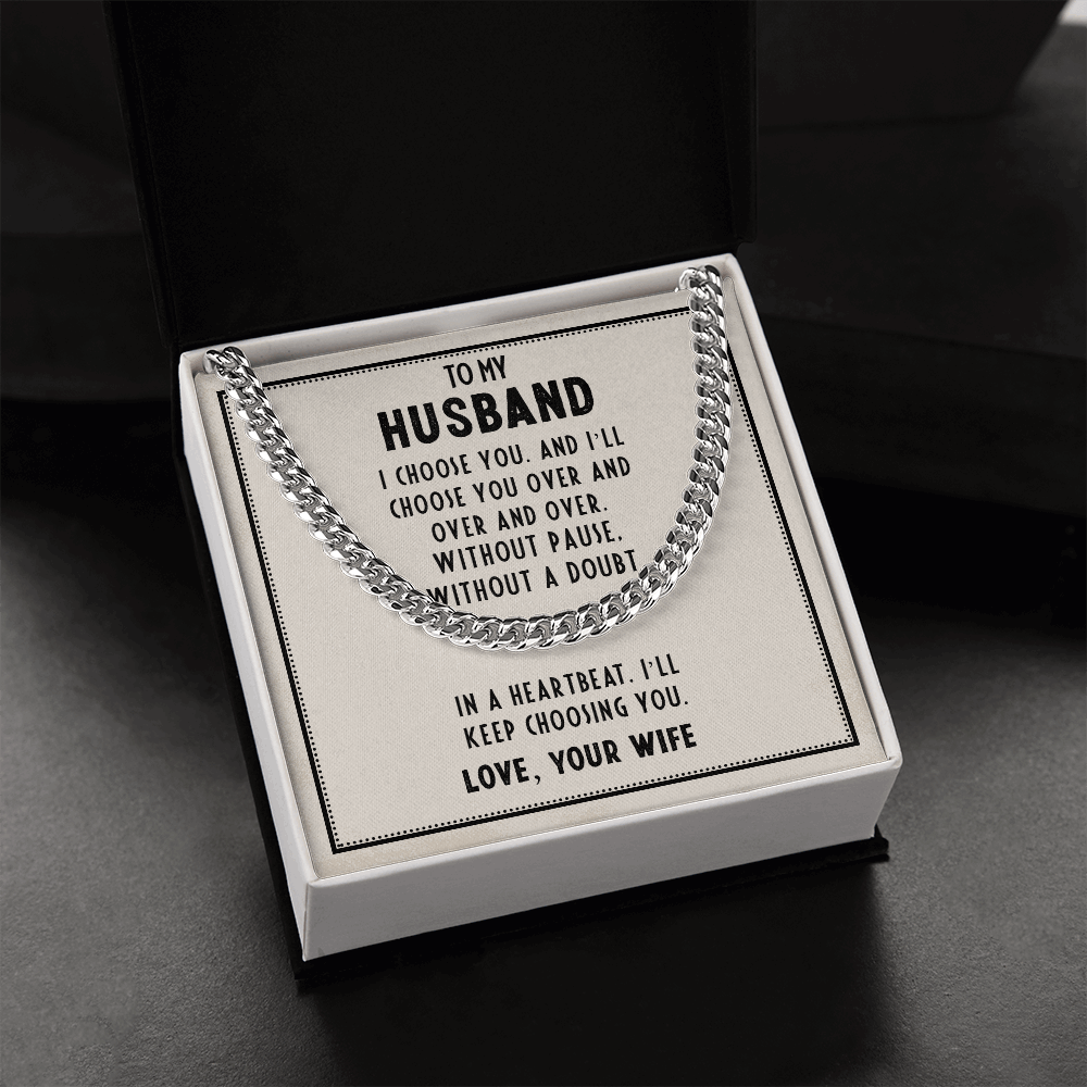 To My Husband- I choose you Cubin Link Chain - Starshine Box 